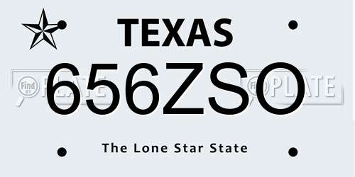 656ZSO Texas License Plate