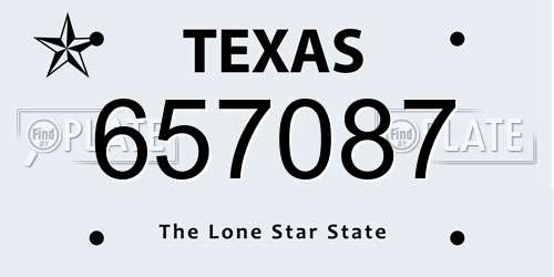 657087 Texas License Plate
