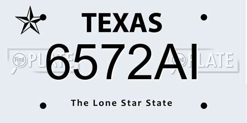 6572AI Texas License Plate
