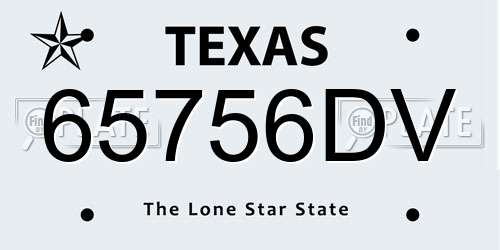 65756DV Texas License Plate