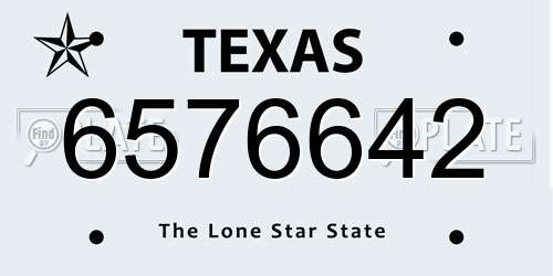 6576642 Texas License Plate