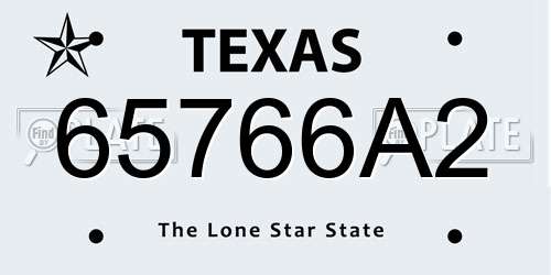 65766A2 Texas License Plate