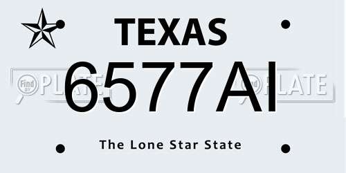 6577AI Texas License Plate