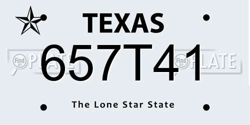 657T41 Texas License Plate