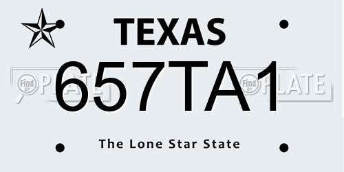 657TA1 Texas License Plate