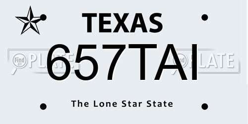657TAI Texas License Plate