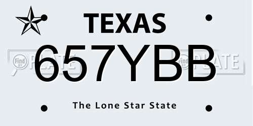 657YBB Texas License Plate
