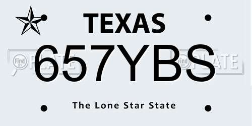 657YBS Texas License Plate