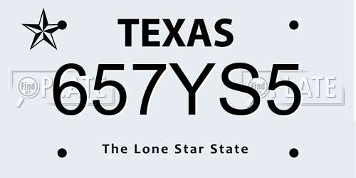 657YS5 Texas License Plate