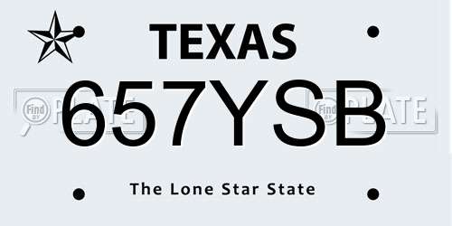 657YSB Texas License Plate