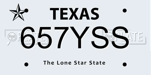 657YSS Texas License Plate