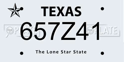 657Z41 Texas License Plate
