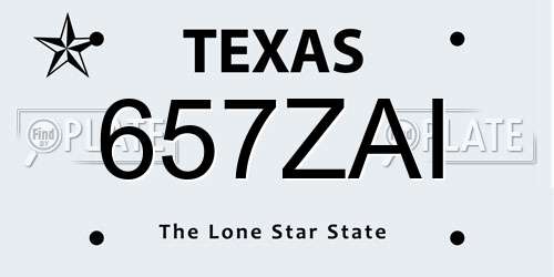 657ZAI Texas License Plate