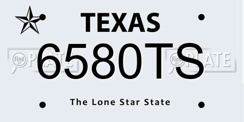 6580TS Texas License Plate