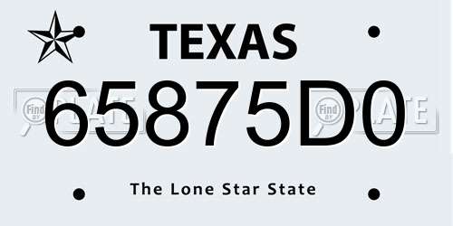 65875D0 Texas License Plate