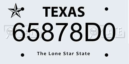 65878D0 Texas License Plate