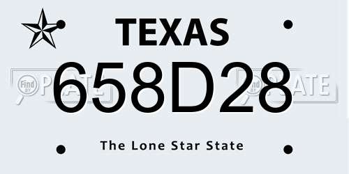 658D28 Texas License Plate