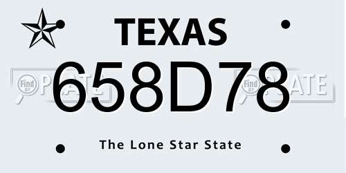 658D78 Texas License Plate