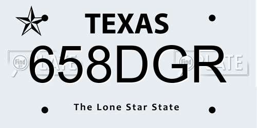 658DGR Texas License Plate