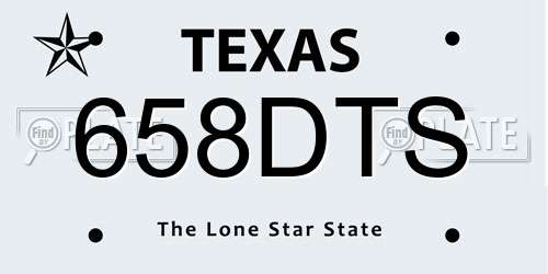 658DTS Texas License Plate