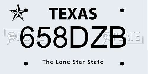 658DZB Texas License Plate