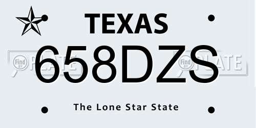 658DZS Texas License Plate