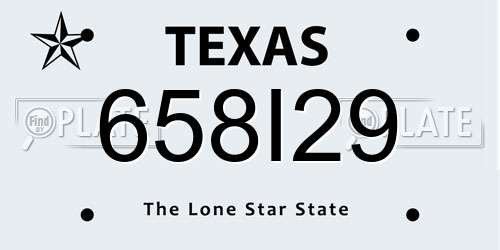 658I29 Texas License Plate