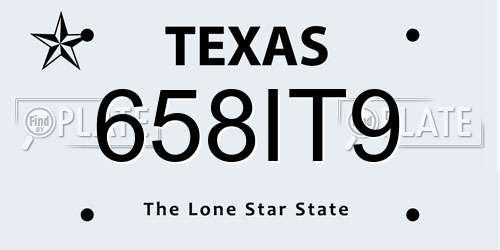 658IT9 Texas License Plate