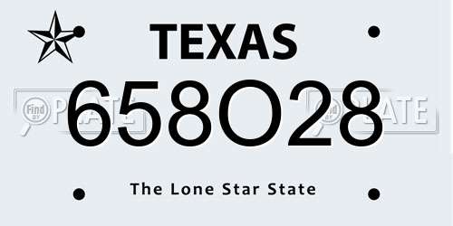658O28 Texas License Plate