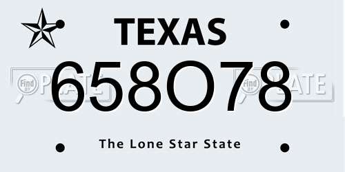 658O78 Texas License Plate