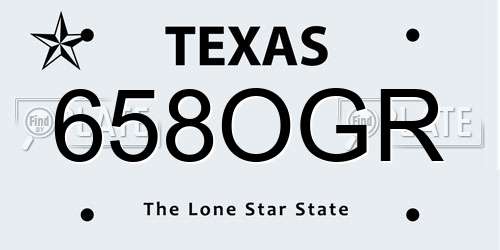 658OGR Texas License Plate