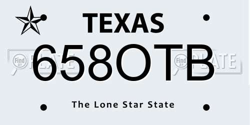 658OTB Texas License Plate