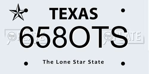 658OTS Texas License Plate
