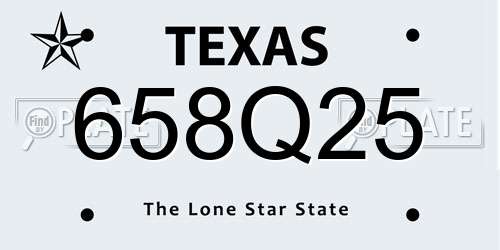 658Q25 Texas License Plate
