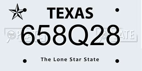 658Q28 Texas License Plate