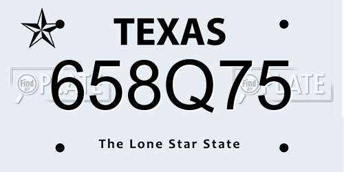 658Q75 Texas License Plate