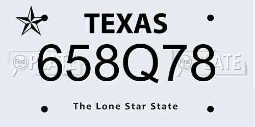 658Q78 Texas License Plate