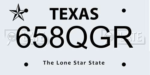 658QGR Texas License Plate