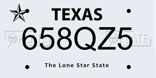 658QZ5 Texas License Plate