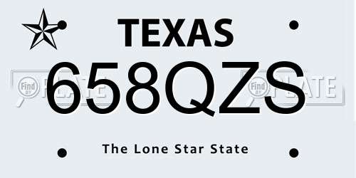 658QZS Texas License Plate