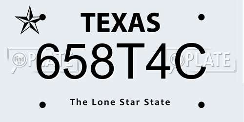 658T4C Texas License Plate
