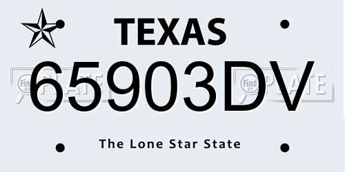 65903DV Texas License Plate