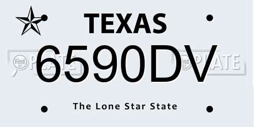 6590DV Texas License Plate