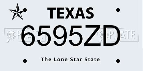 6595ZD Texas License Plate