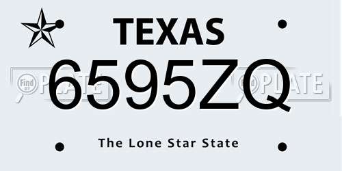 6595ZQ Texas License Plate
