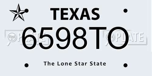 6598TO Texas License Plate