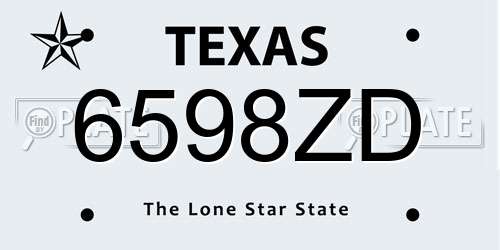 6598ZD Texas License Plate
