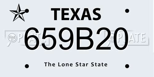 659B20 Texas License Plate