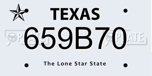 659B70 Texas License Plate