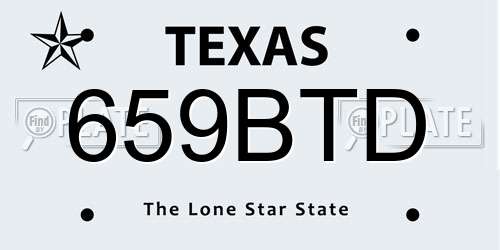 659BTD Texas License Plate